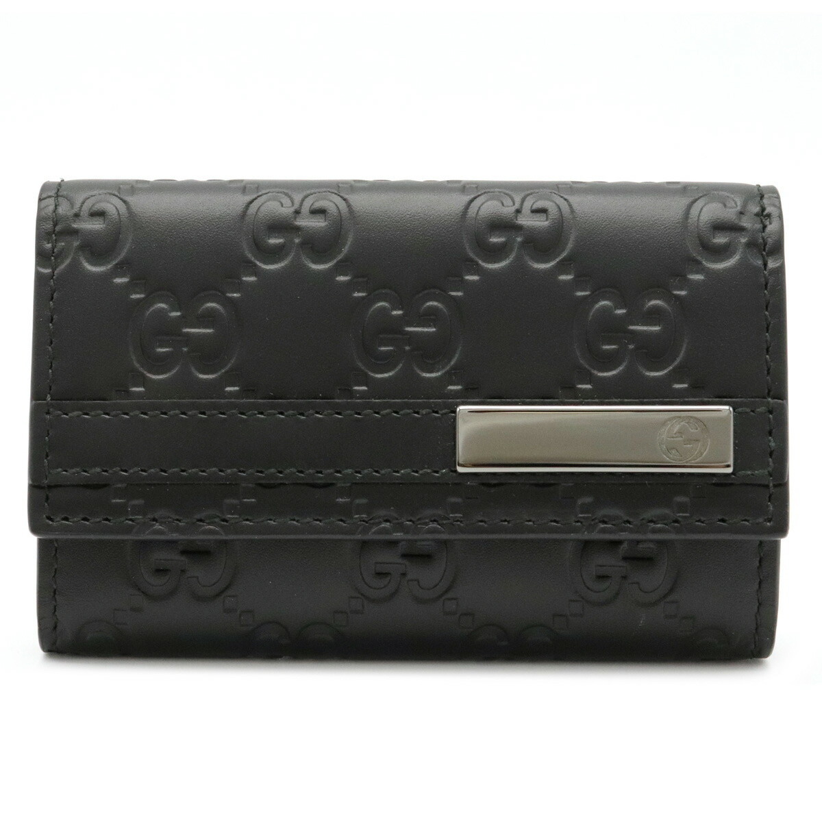 Gucci Guccisima Key Ring Leather Key Case Black